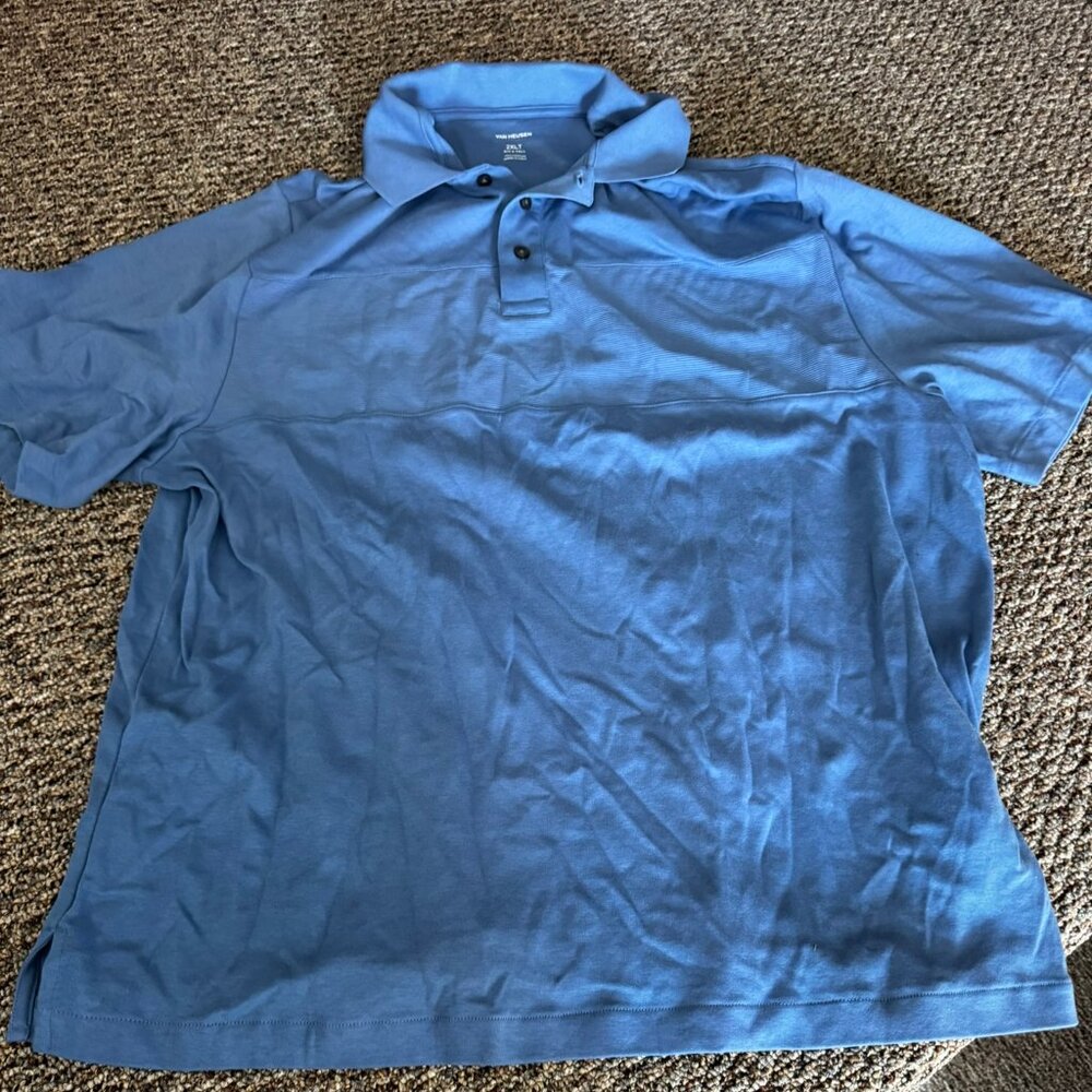 Men's Van Heusen Blue 2XLT Golf Shirt - New